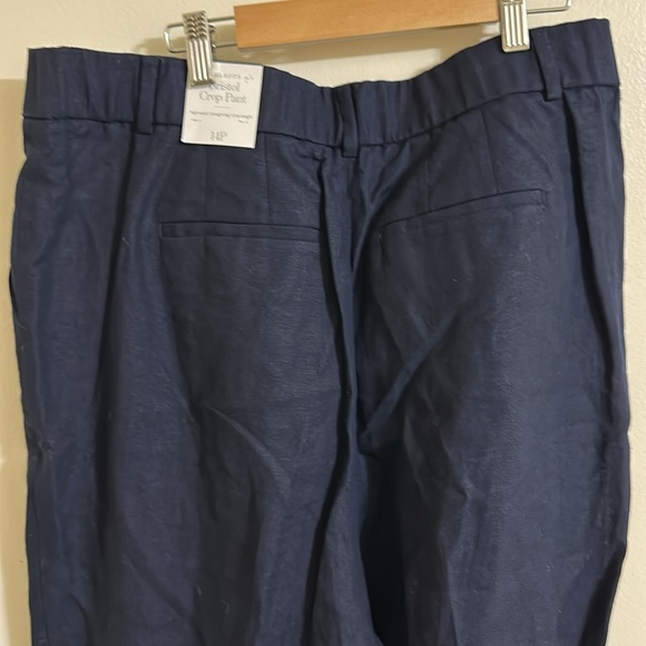 NWT Talbots Bristol Crop Linen Navy Pants 14P - Picture 4 of 6